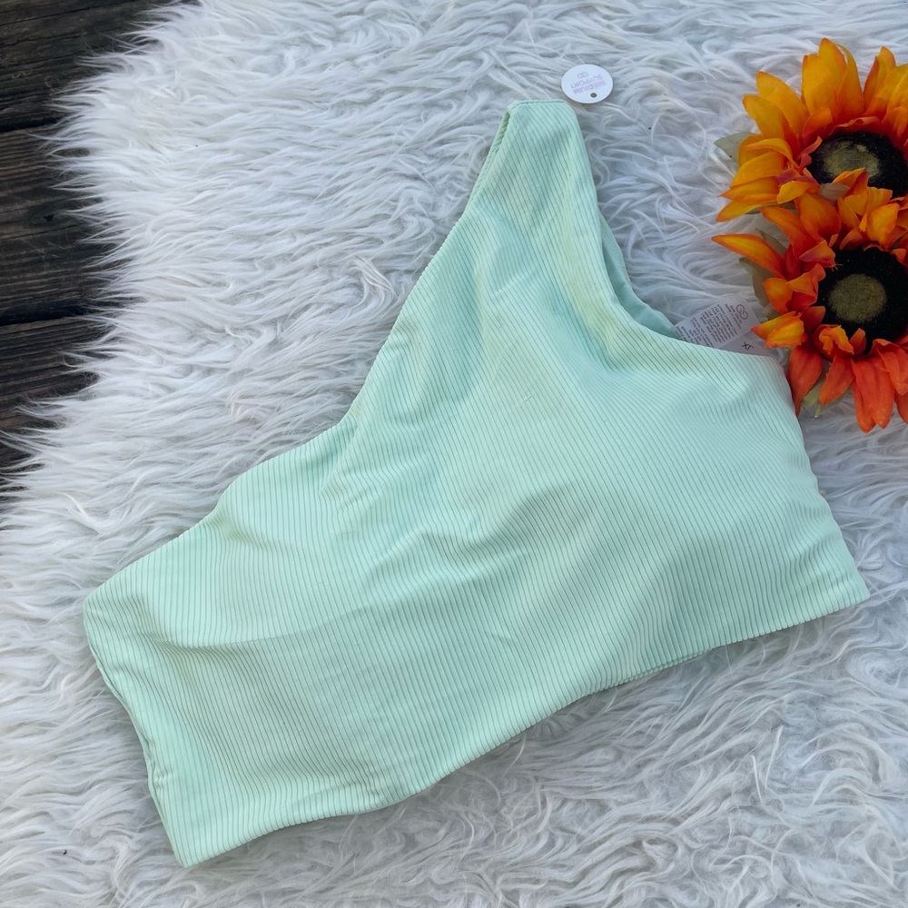 NWT One-Shoulder Mint Green Bikini Set - Picture 9 of 12